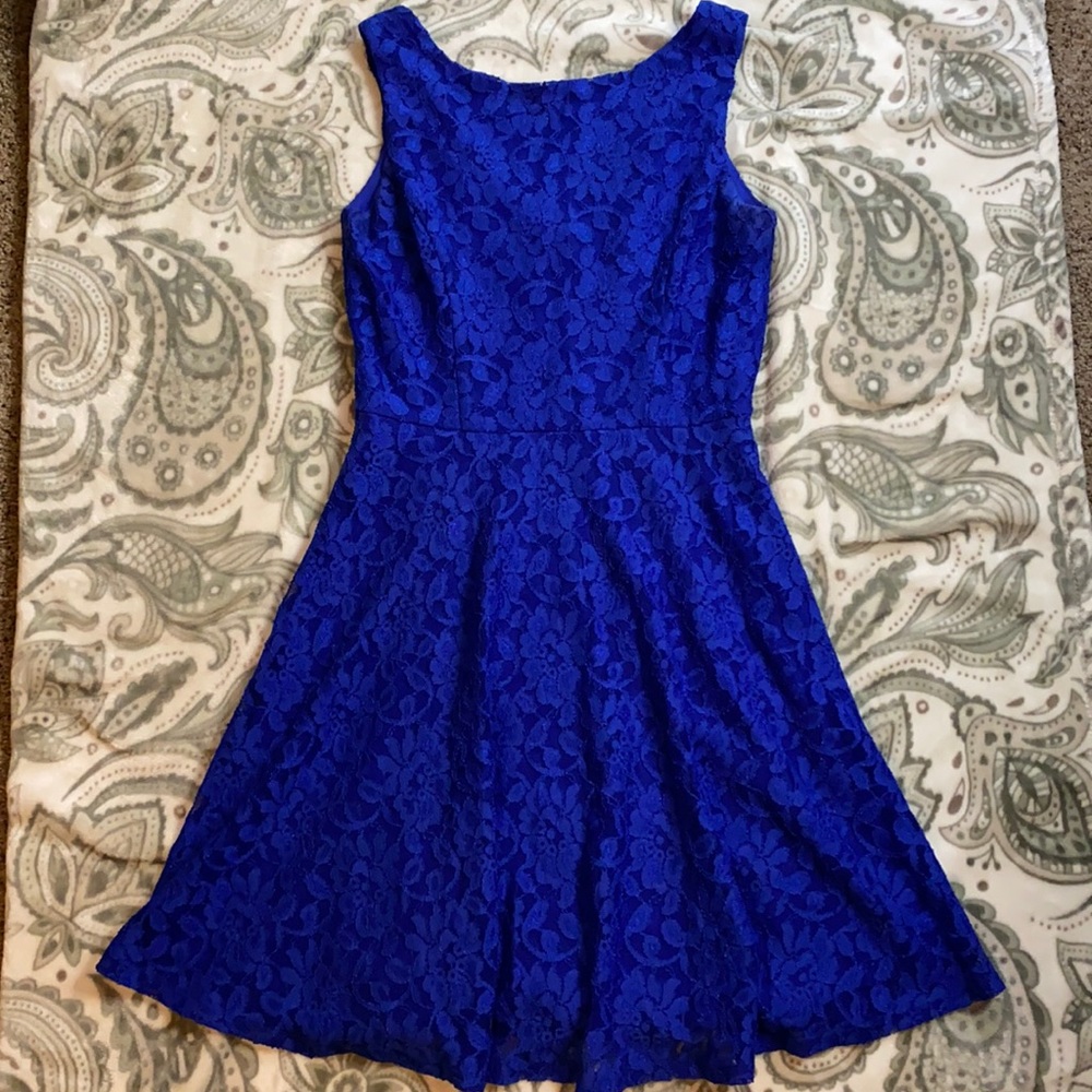 Blue lace dress